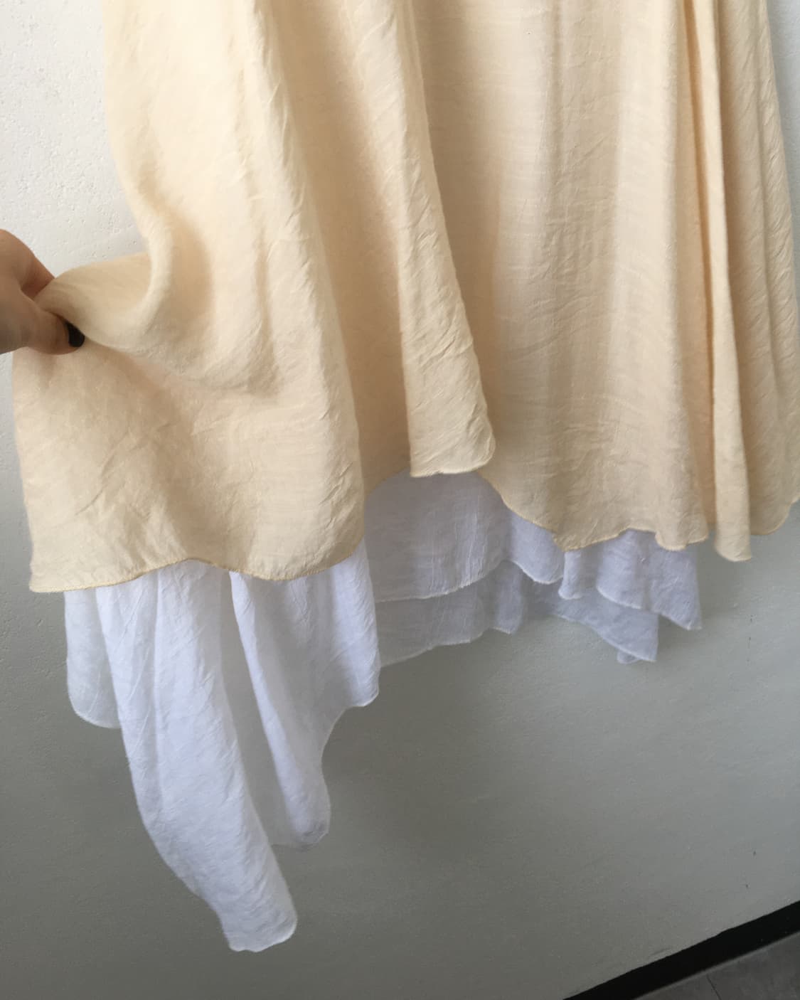 Layered point sleeveless unbalanced onep 상품이미지5