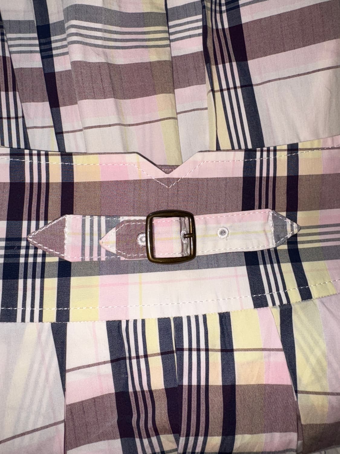 핑크 딸기우유 체크 타탄 플리츠 미니 스커트 라코스테 상품이미지4