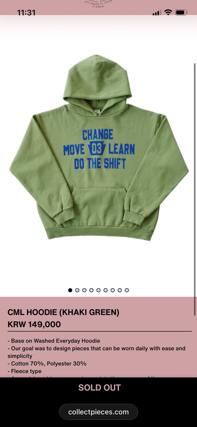 [새제품/M]컬렉트피시스 CML HOODIE 상품이미지1