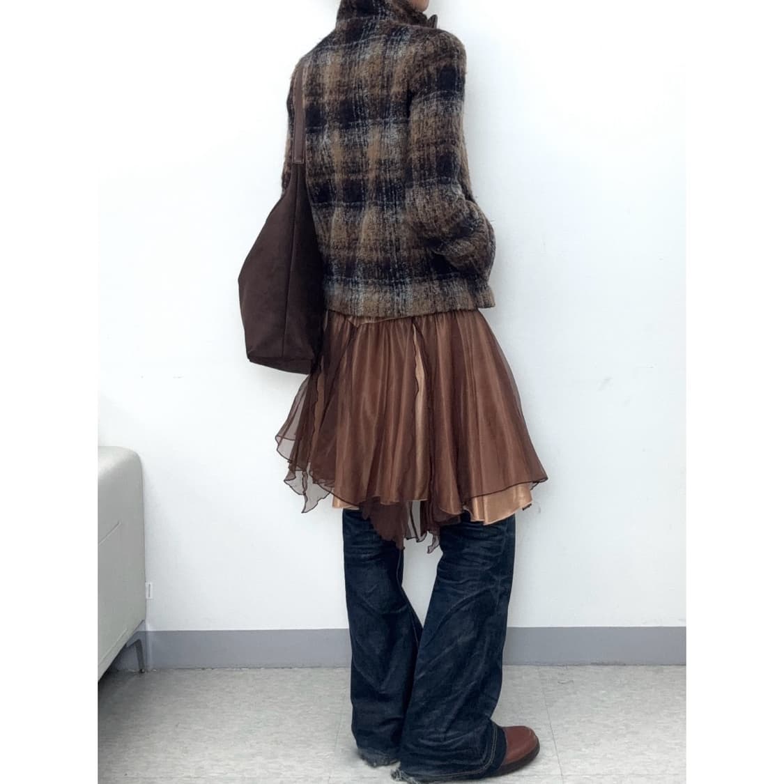 빈티지 브라운 샤 스커트 상품이미지6