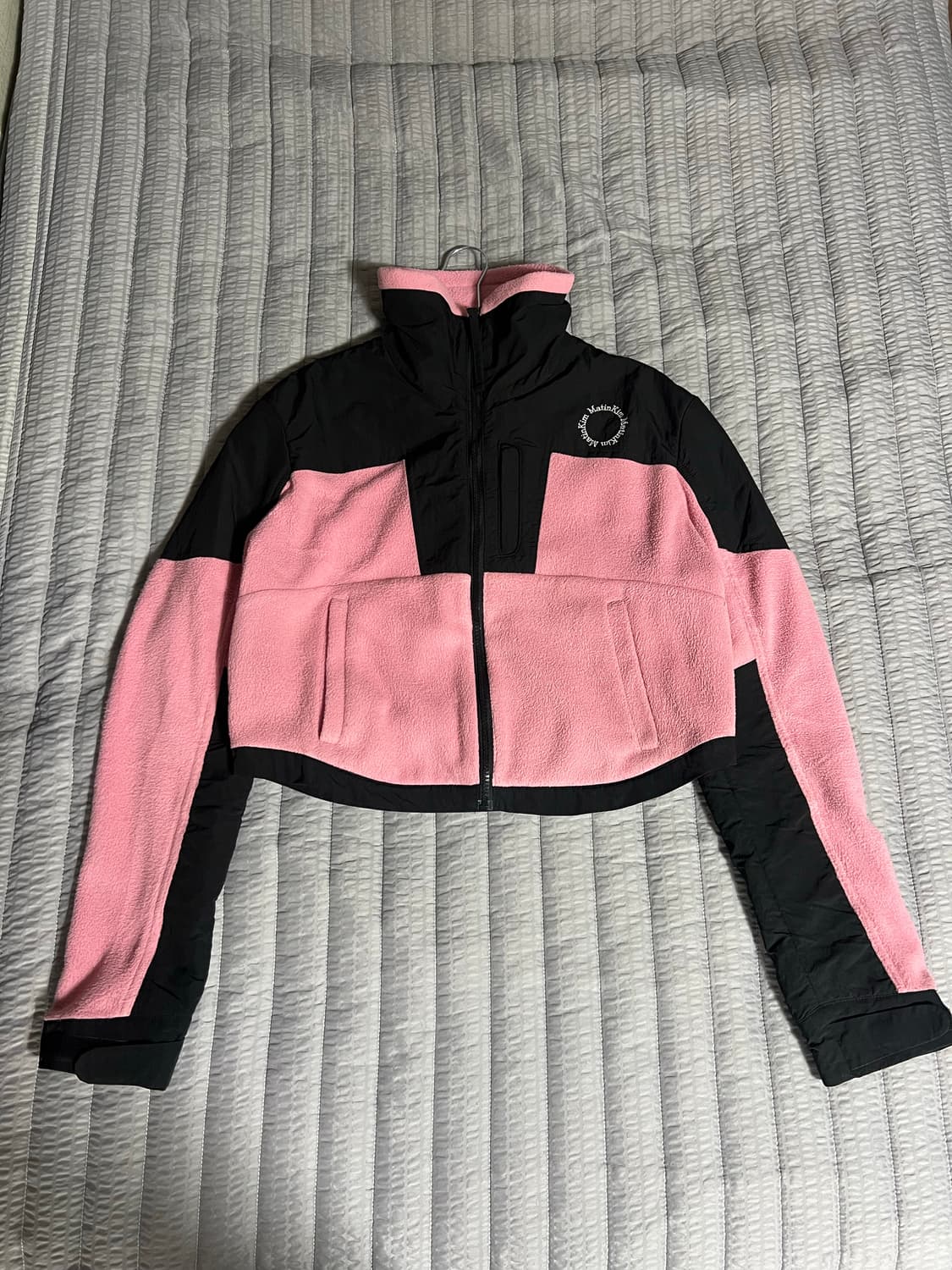 마뗑킴 플리스 크롭 트랙 점퍼 핑크 Free 상품이미지2