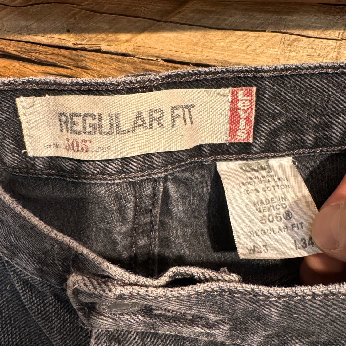 00s Levis 505 Cutted Black Denim Pants 상품이미지8