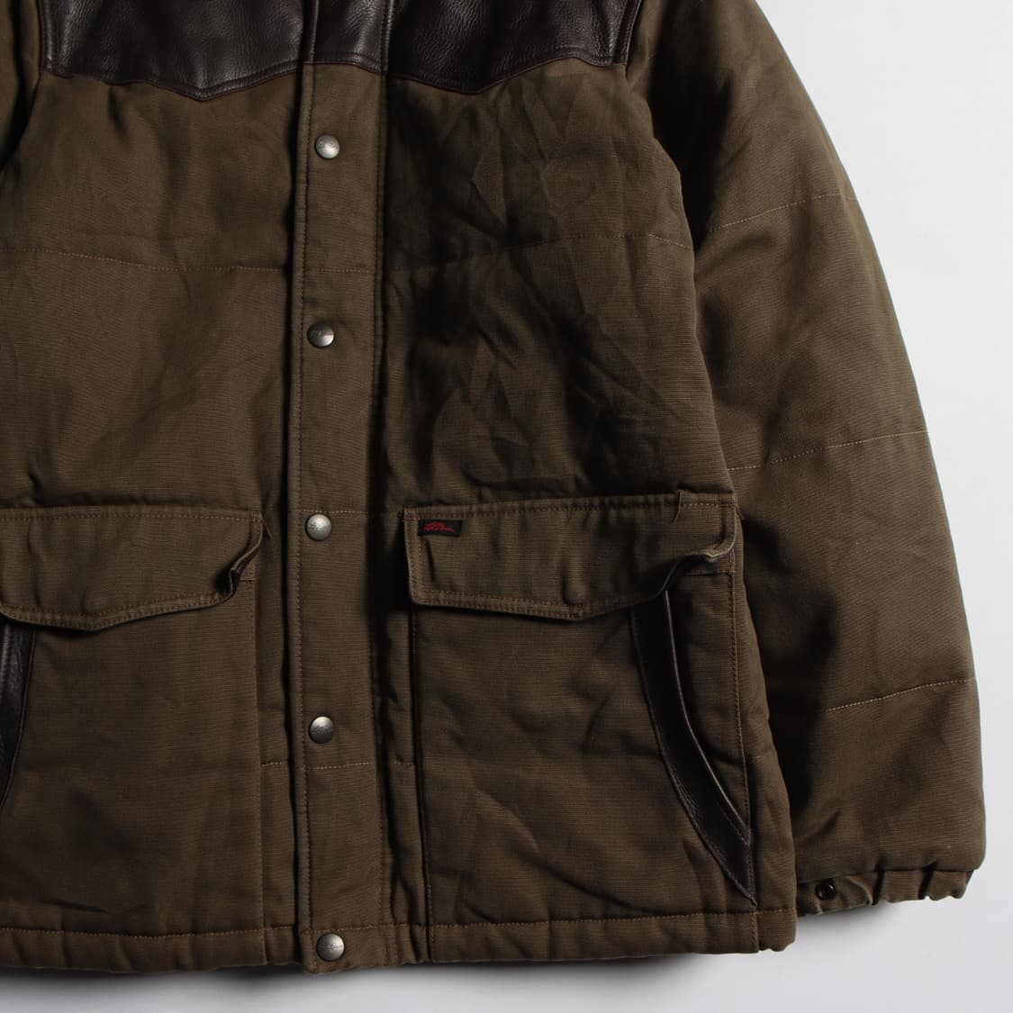 엘엘빈 가죽 믹스 워크웨어 후드 점퍼 상품이미지4