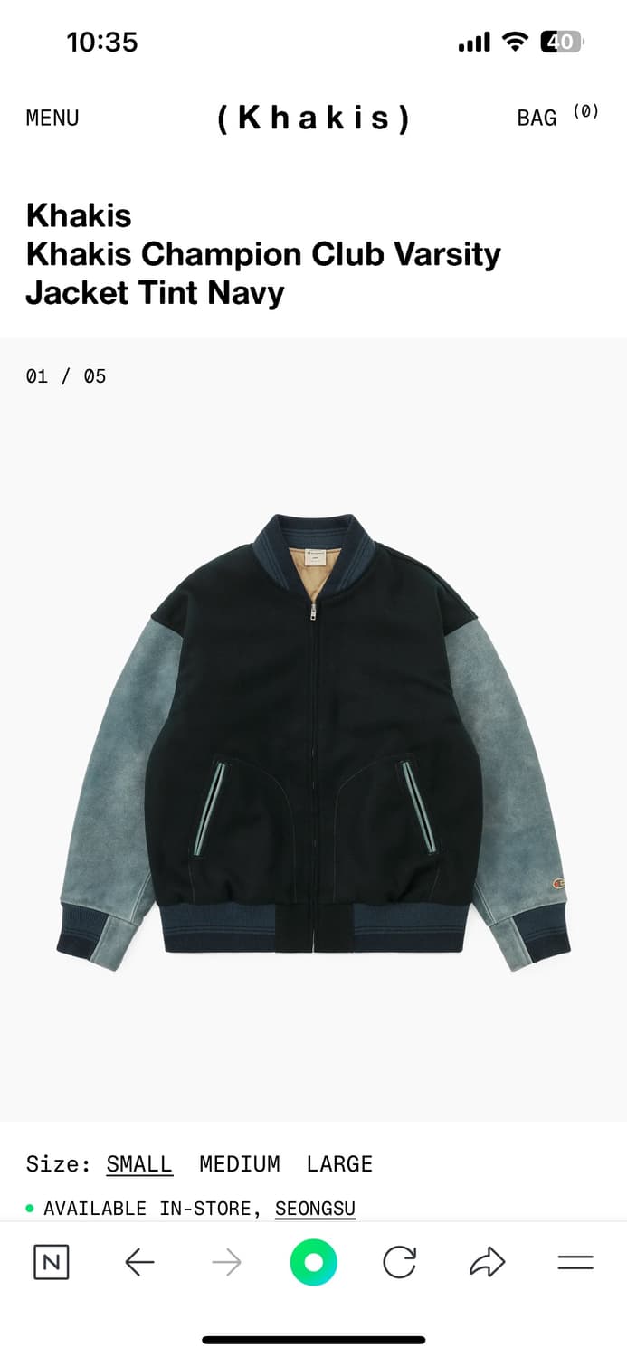 (M) 카키스 챔피온 클럽 바시티 자켓 상품이미지1