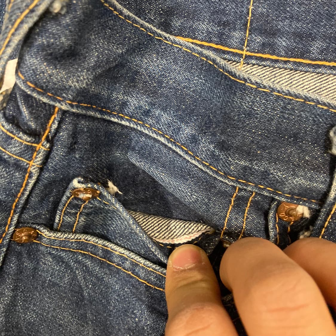 빈티지 슈가케인 워싱 셀비지 데님 팬츠 청바지 상품이미지7