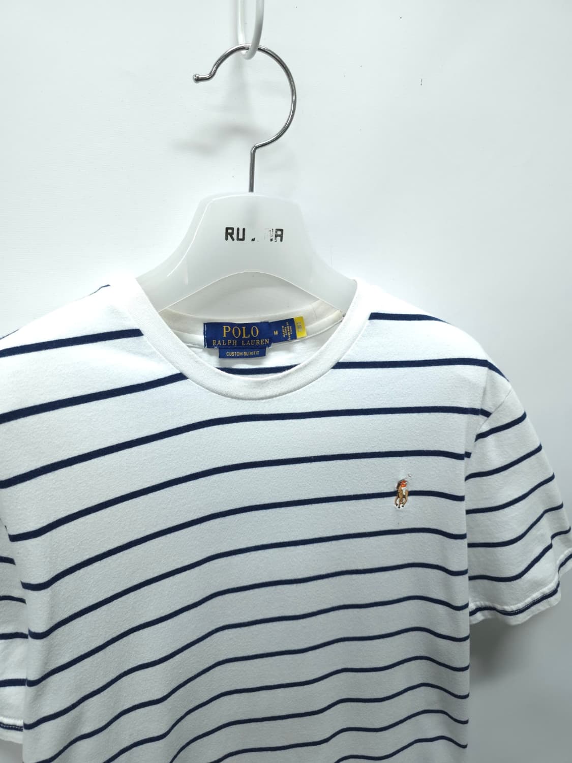 폴로 랄프로렌(QR버전) 스트라이프 커스텀 슬림핏 반팔 티셔츠(95) 상품이미지5