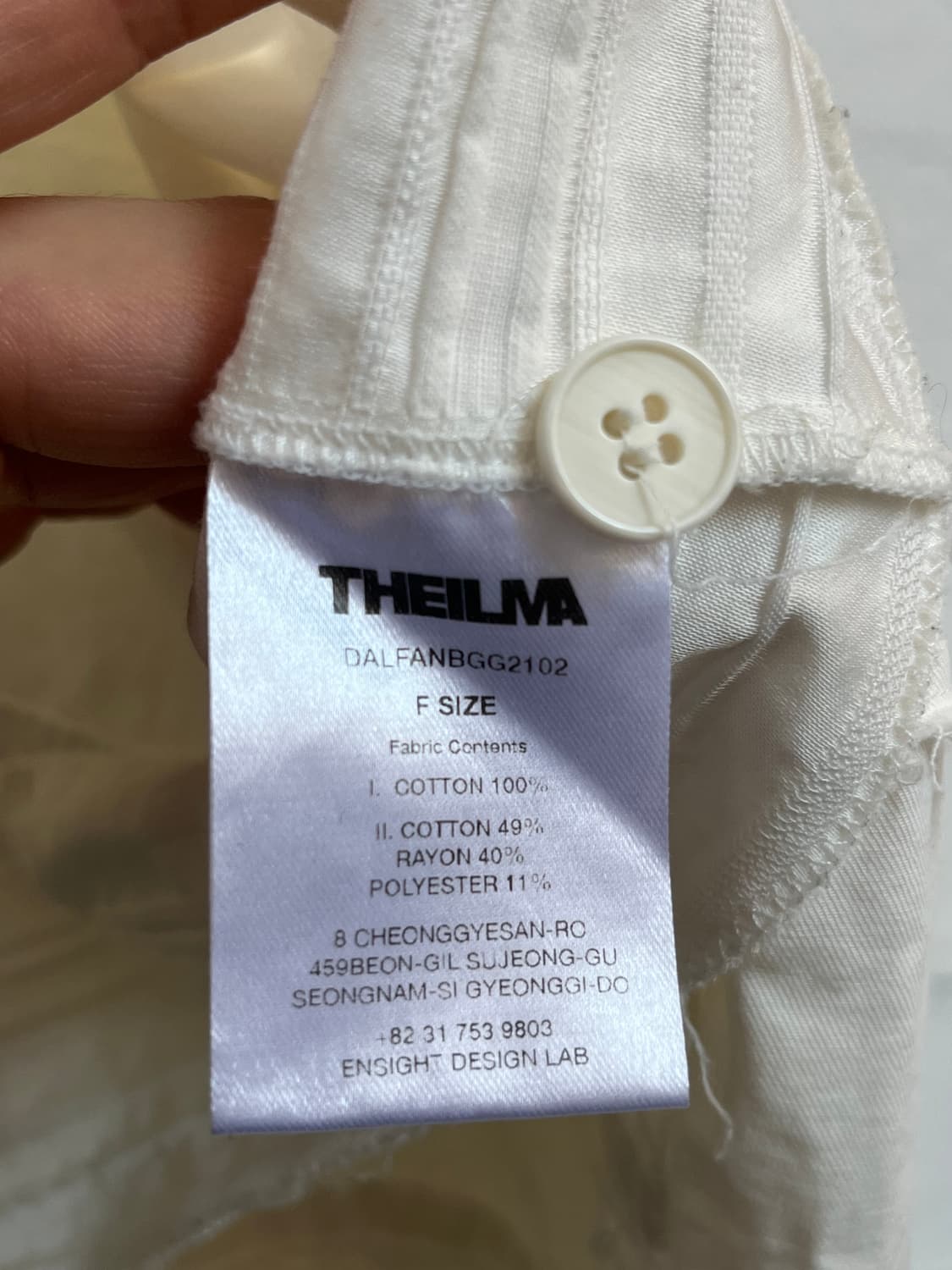 Theilma 더일마 화이트 크롭셔츠 F 상품이미지8