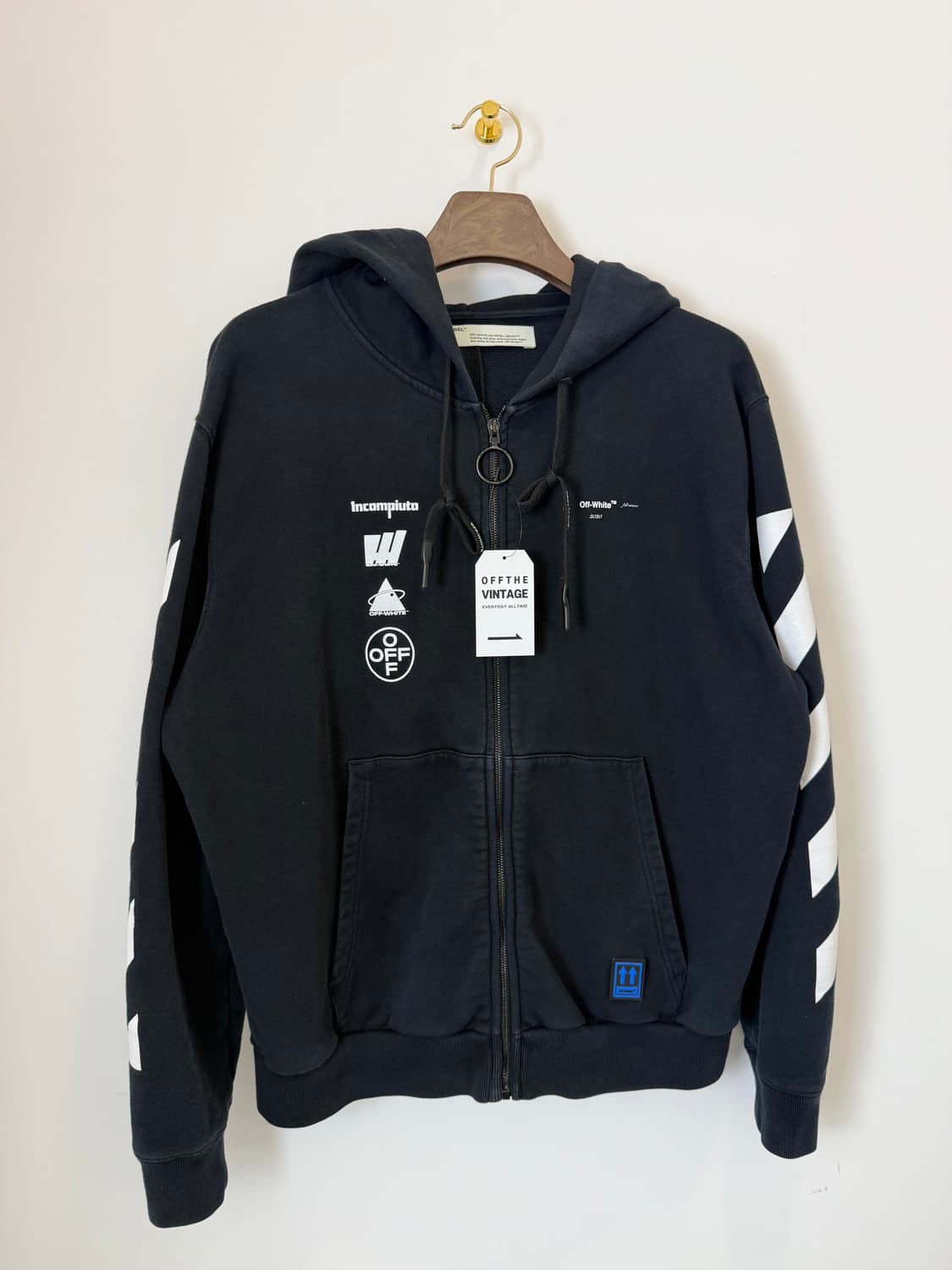 오프화이트 마리아나 후드집업 블랙 상품이미지1