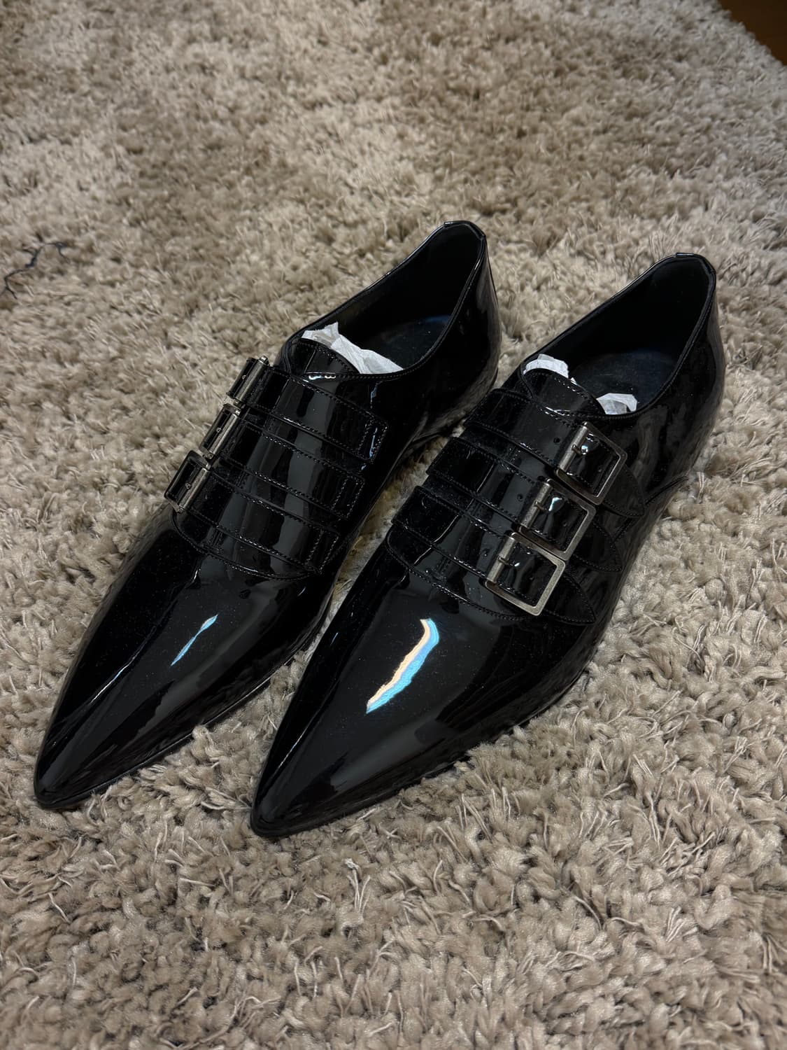 새제품)생로랑 애나멜 트리플 스트랩 슈즈로퍼 상품이미지3