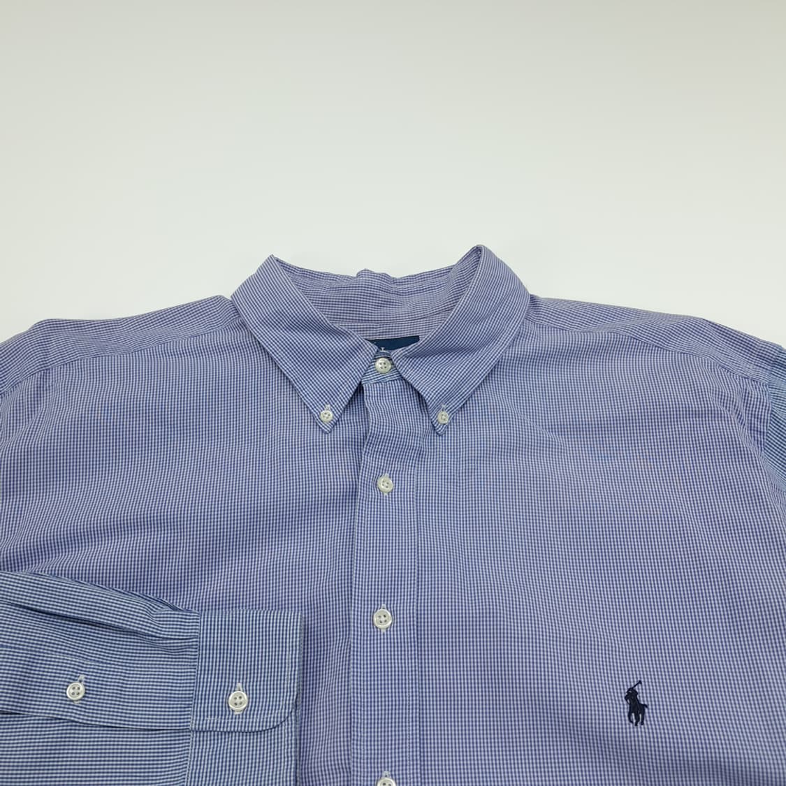 CN832 2XLT 폴로 랄프로렌 블루퍼플 투톤 도트체크 긴팔 셔츠 남방 상품이미지3