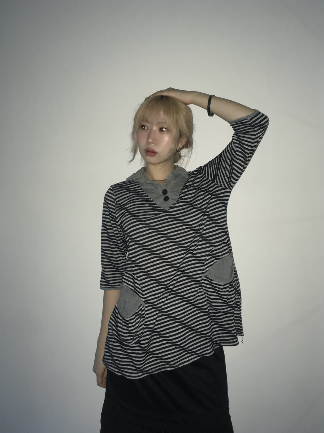jpn vintage stripe cargo pocket t shirt 상품이미지3