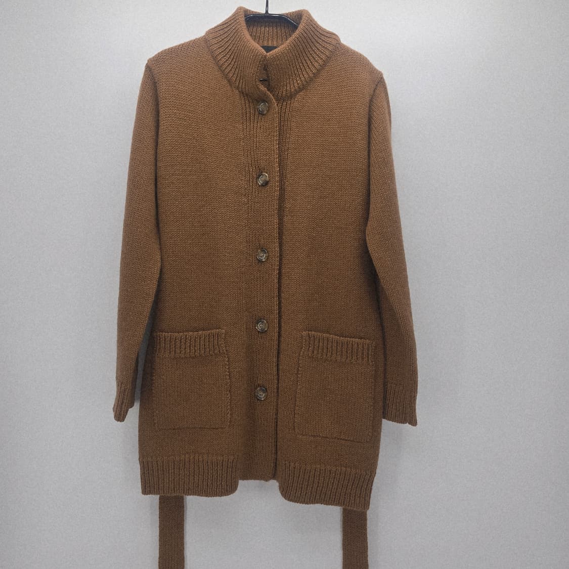 young woo 브라운 모 니트 롱 가디건 벨트 세트 상품이미지5