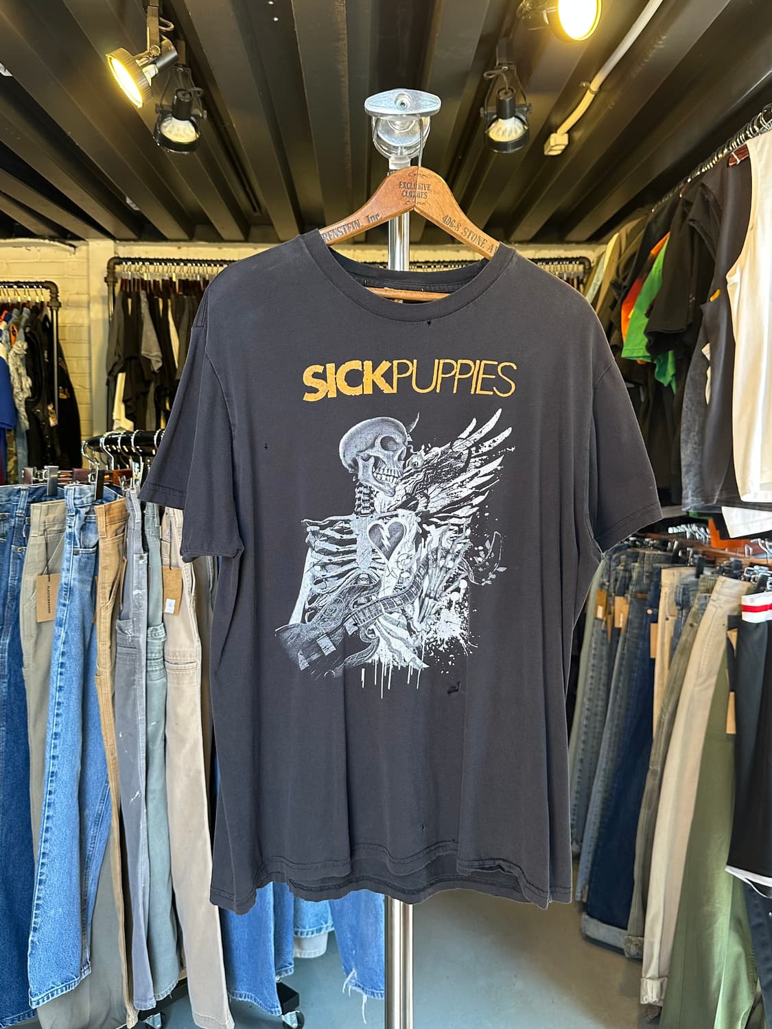 식 퍼피스 Sick Puppies 락밴드 페이드 프린팅 티셔츠 상품이미지1