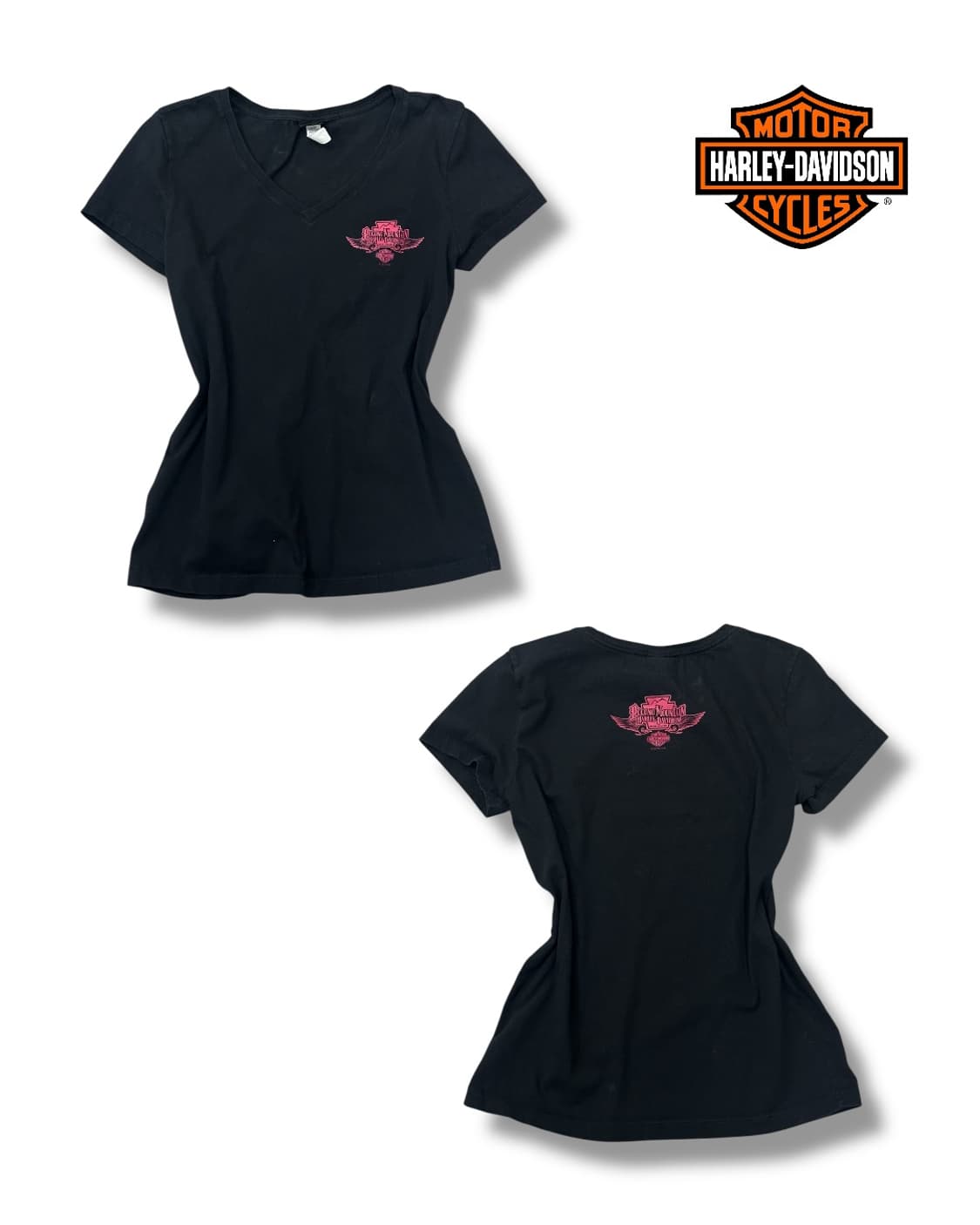할리데이비슨 핑크 로고 반팔티 상품이미지2