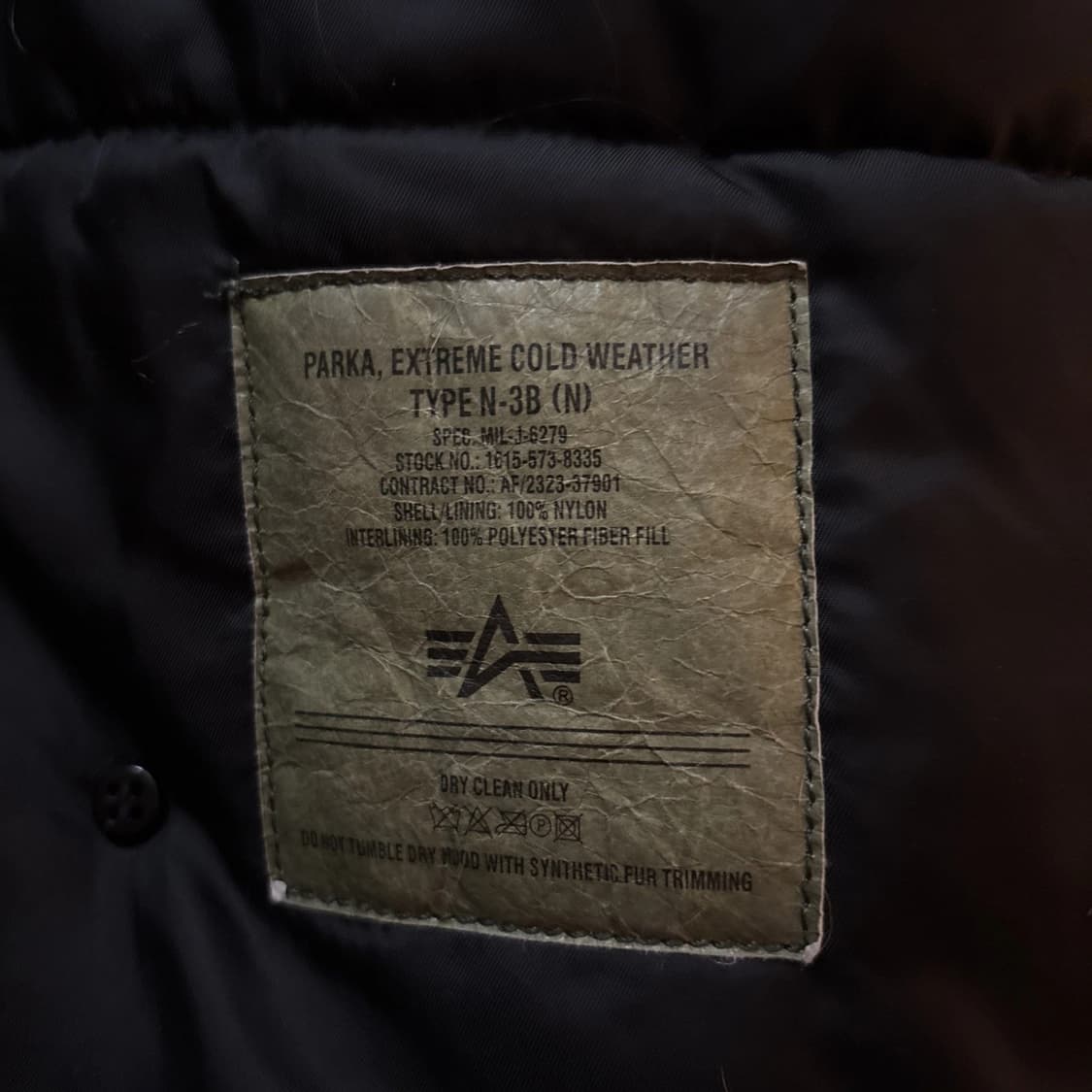 00s 알파 인더스트리 N-3B 파카 블랙 상품이미지5