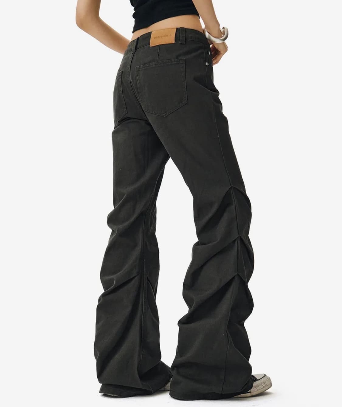 데케트 우먼 Flared Shirring Pants [Charcoal] 상품이미지1