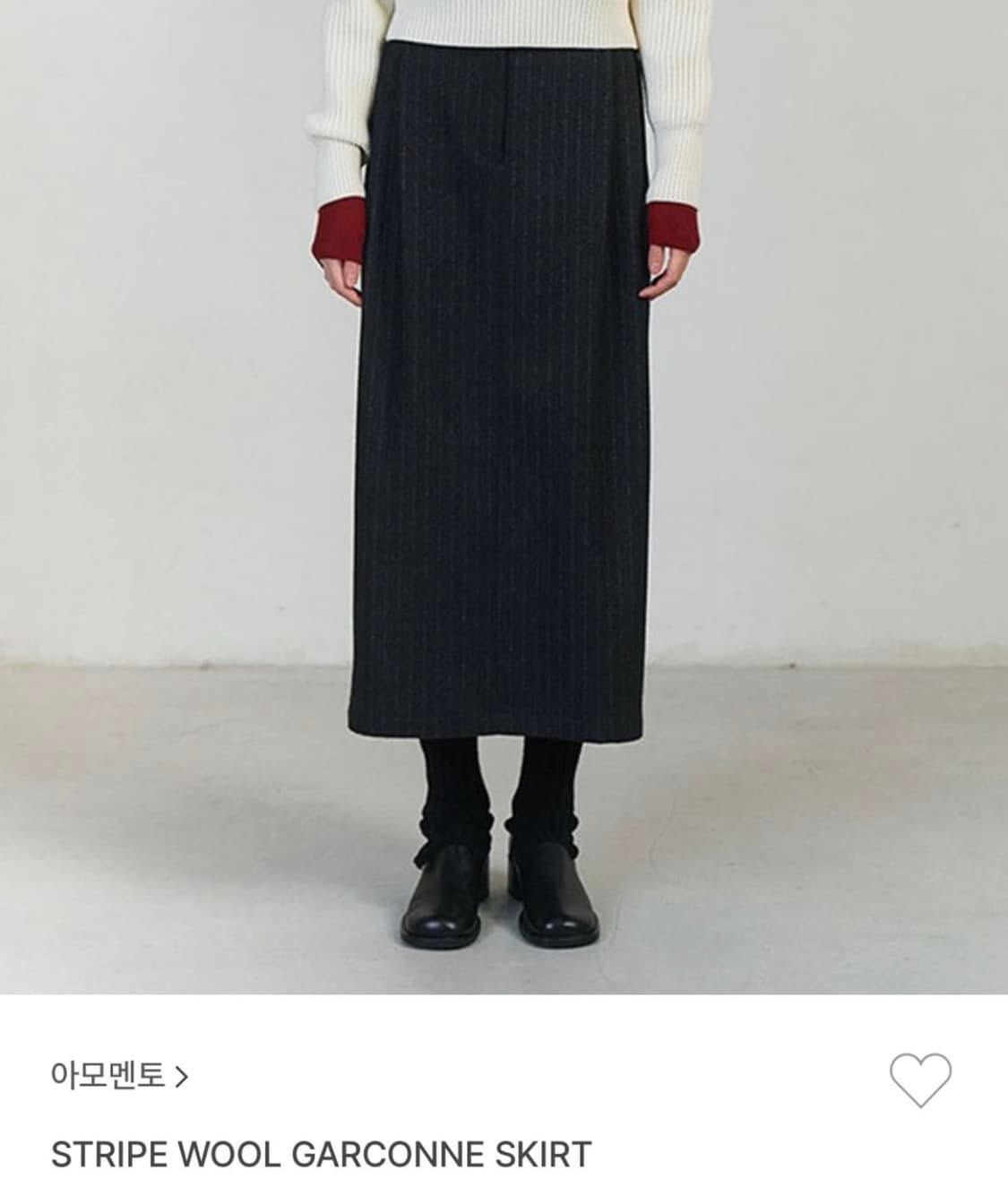 아모멘토 스트라이프 울 가르송 스커트 0사이즈 상품이미지1