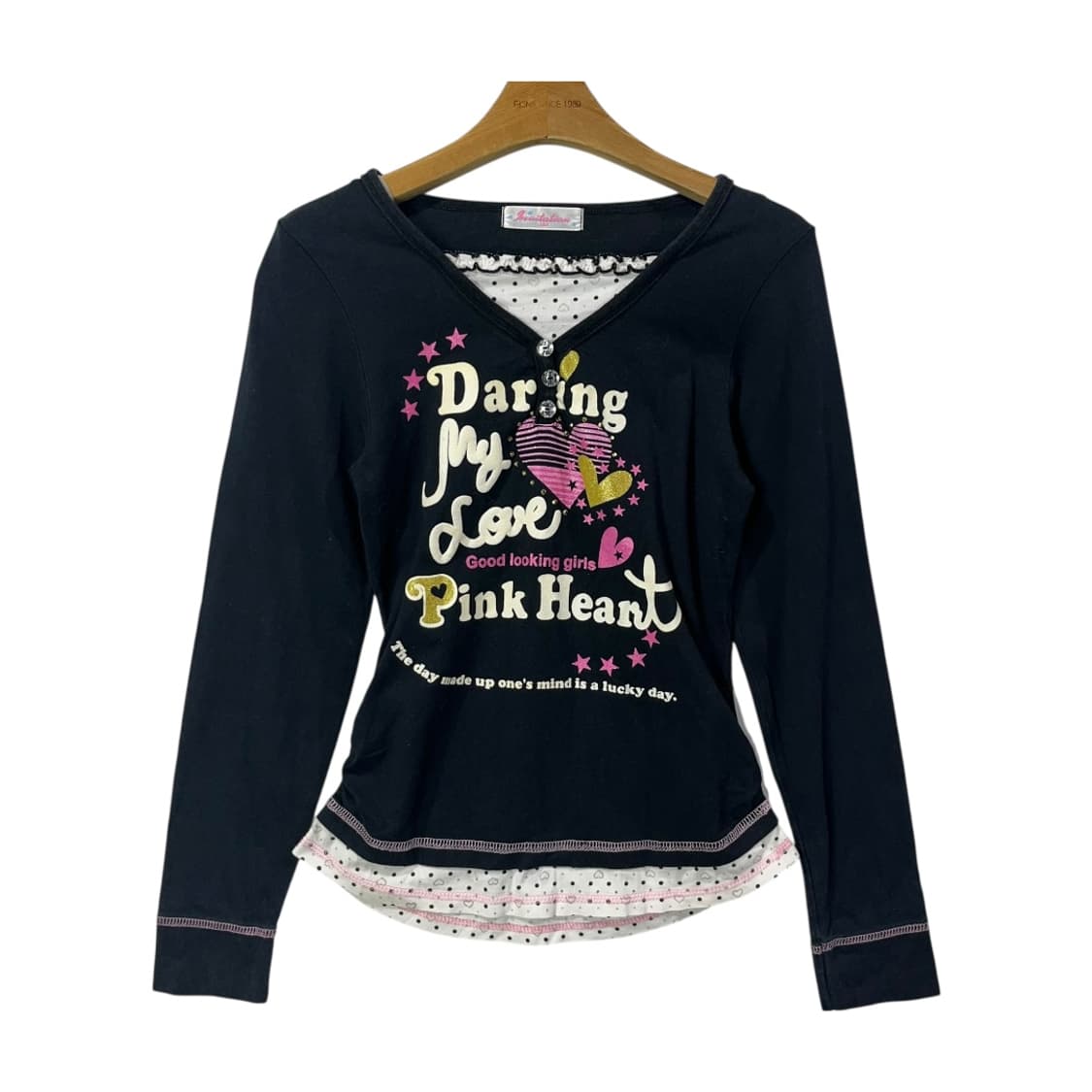 [JPN] Invitation 러블리 도트 레이어드 프릴티셔츠 상품이미지1