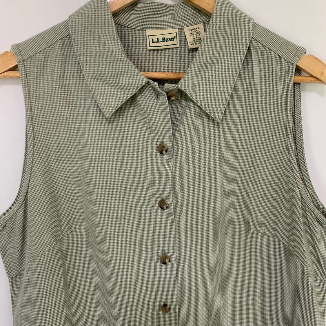 LLBean 민소매 린넨 혼방 헤링본 패턴 슬리브리스 셔츠 롱원피스 상품이미지4