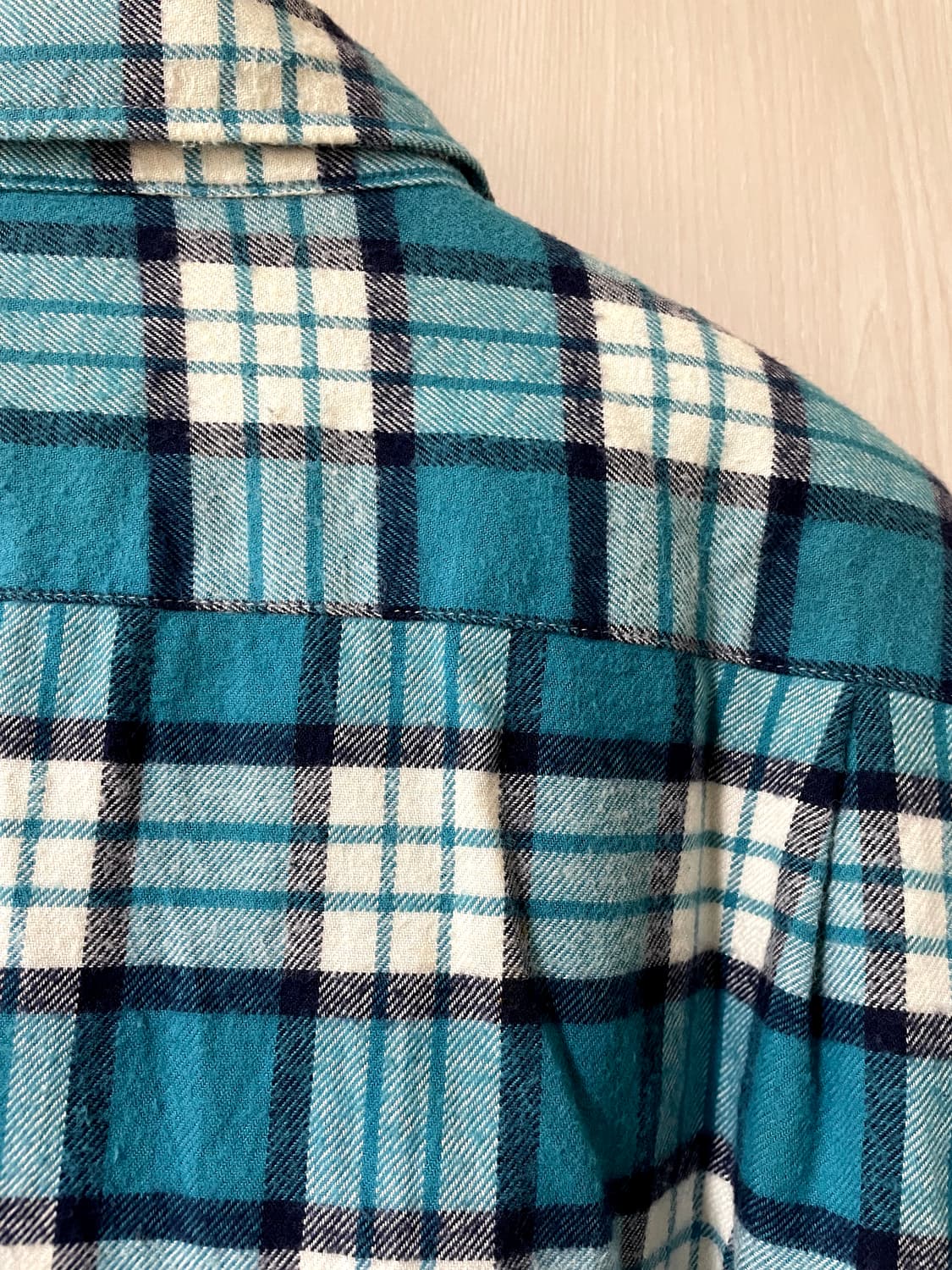 유니클로/ 플란넬 체크 셔츠 터콰이즈 그린/ L 상품이미지7