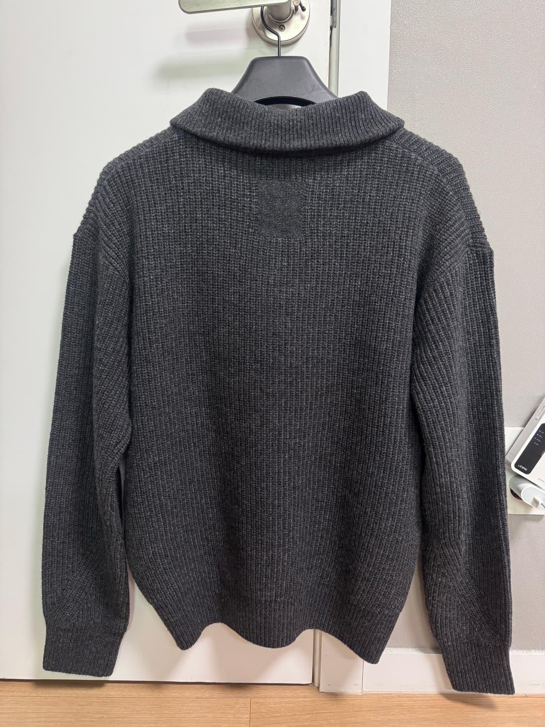 넌블랭크 챠콜그레이 캐시미어혼방  하프집업니트 m 95 상품이미지6