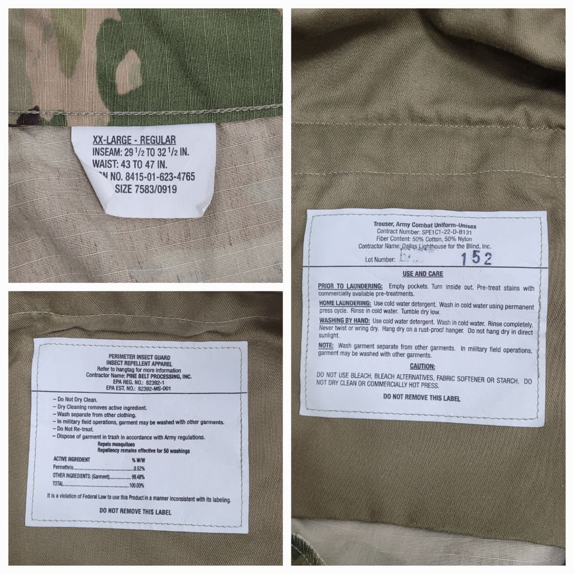 새상품급) 미군 지급용 OCP 전투복 하의 / 남 XXL 레귤러
 상품이미지8