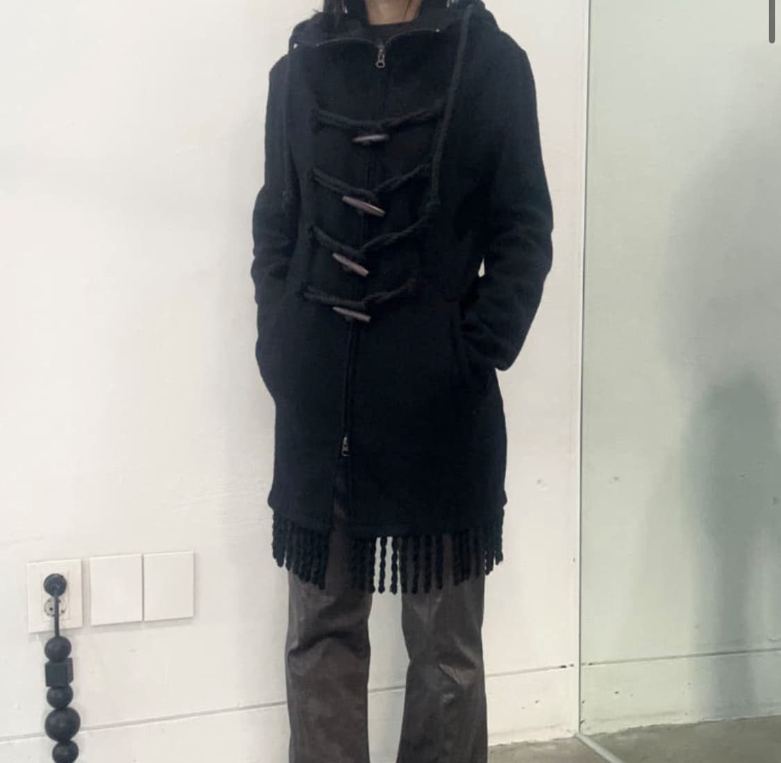 울 프린지 더플 코트 상품이미지3