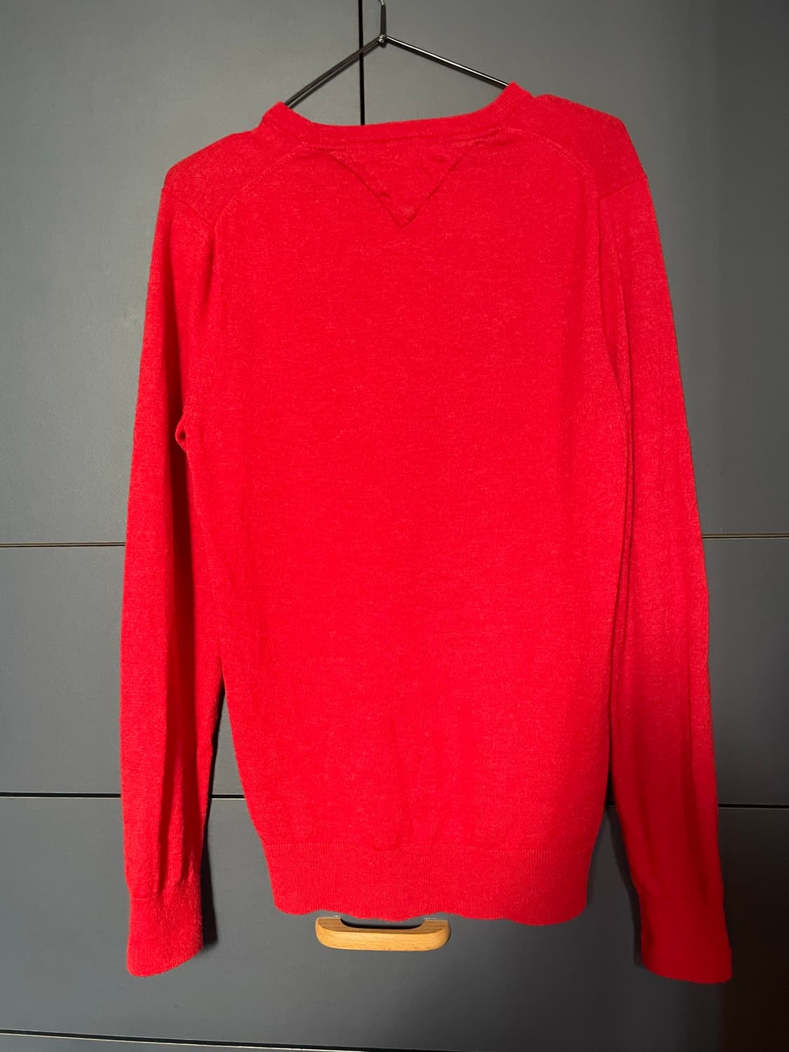 Tommy Hilfiger 램스울100 레드 라운드 니트 상품이미지4