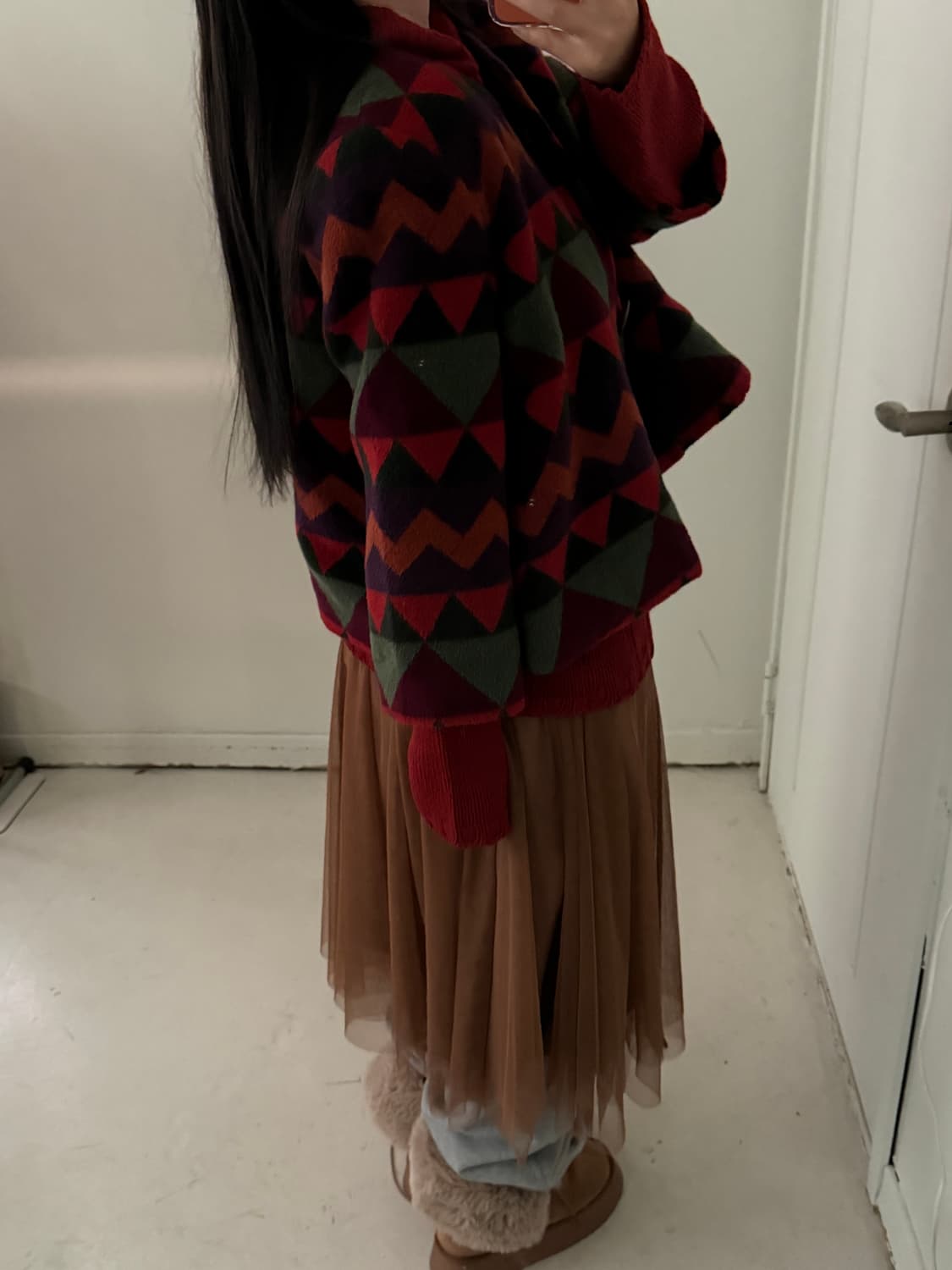 일본빈티지 모리 패턴 울 코트자켓 상품이미지2