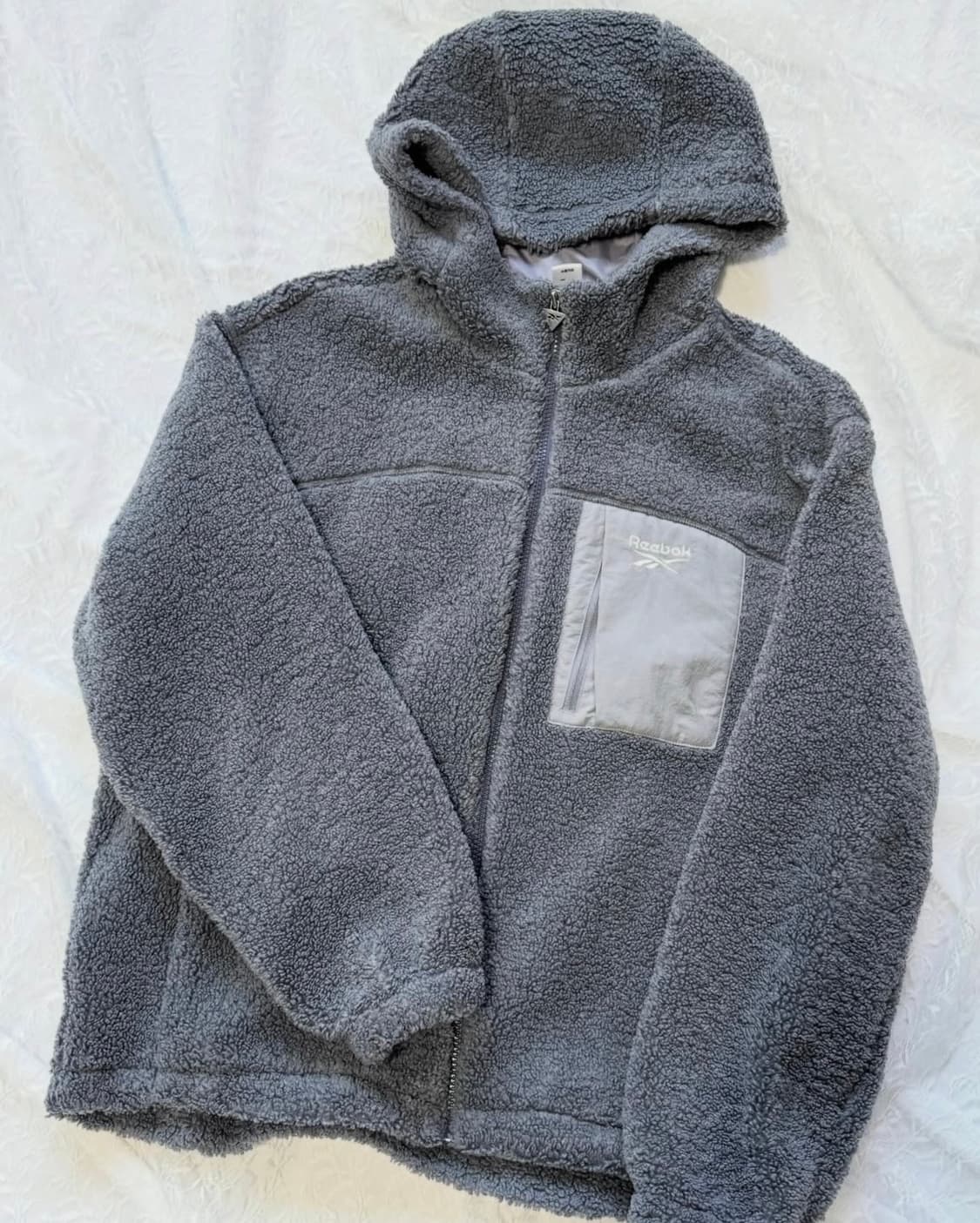 리복 하늘 그레이 후드 뽀글이 상품이미지2