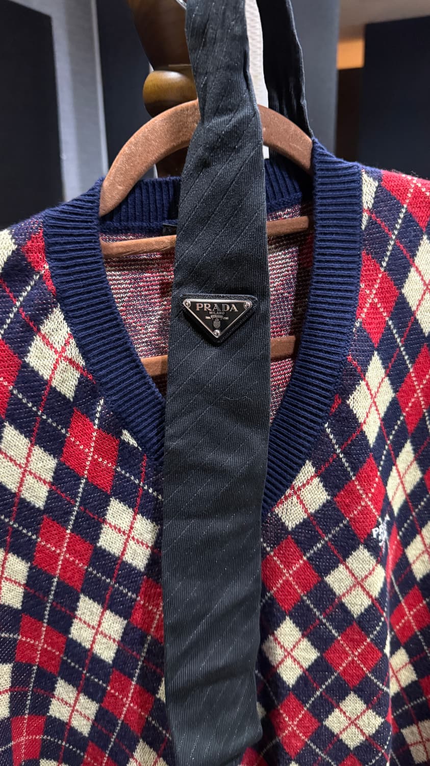 프라다 실크 타이 블랙 상품이미지2