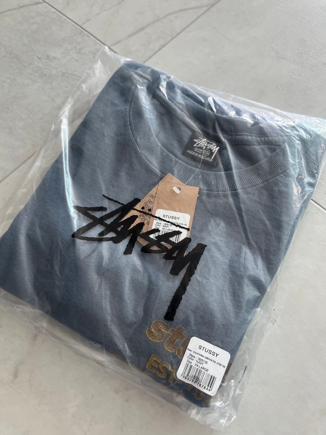 [XXL] 스투시 캘리포니아 그로운 피그먼트 반팔 티셔츠 네이비 상품이미지3