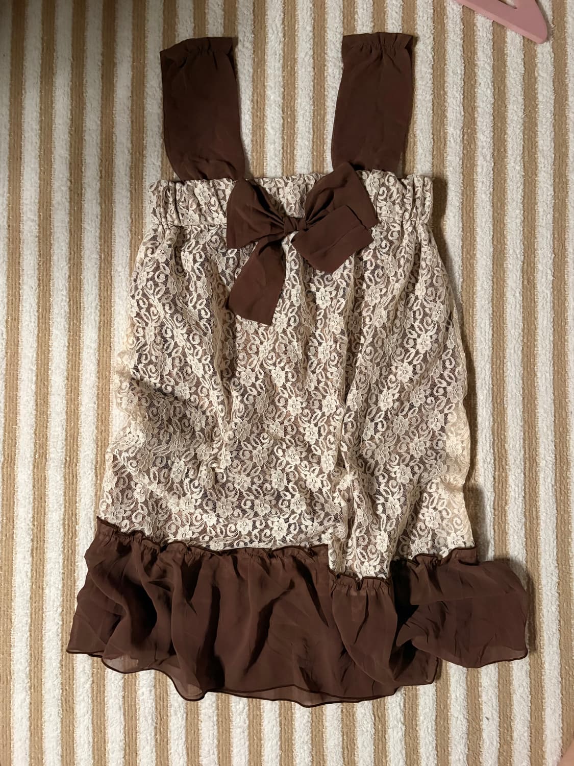 일본 빈티지 갸루 리본 원피스 나시 레이스 y2k  모리걸 상품이미지1