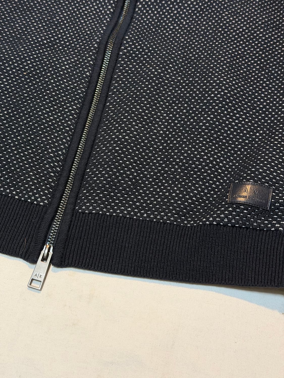 아르마니 익스체인지 니트집업 져지 블루종 투톤 상품이미지2