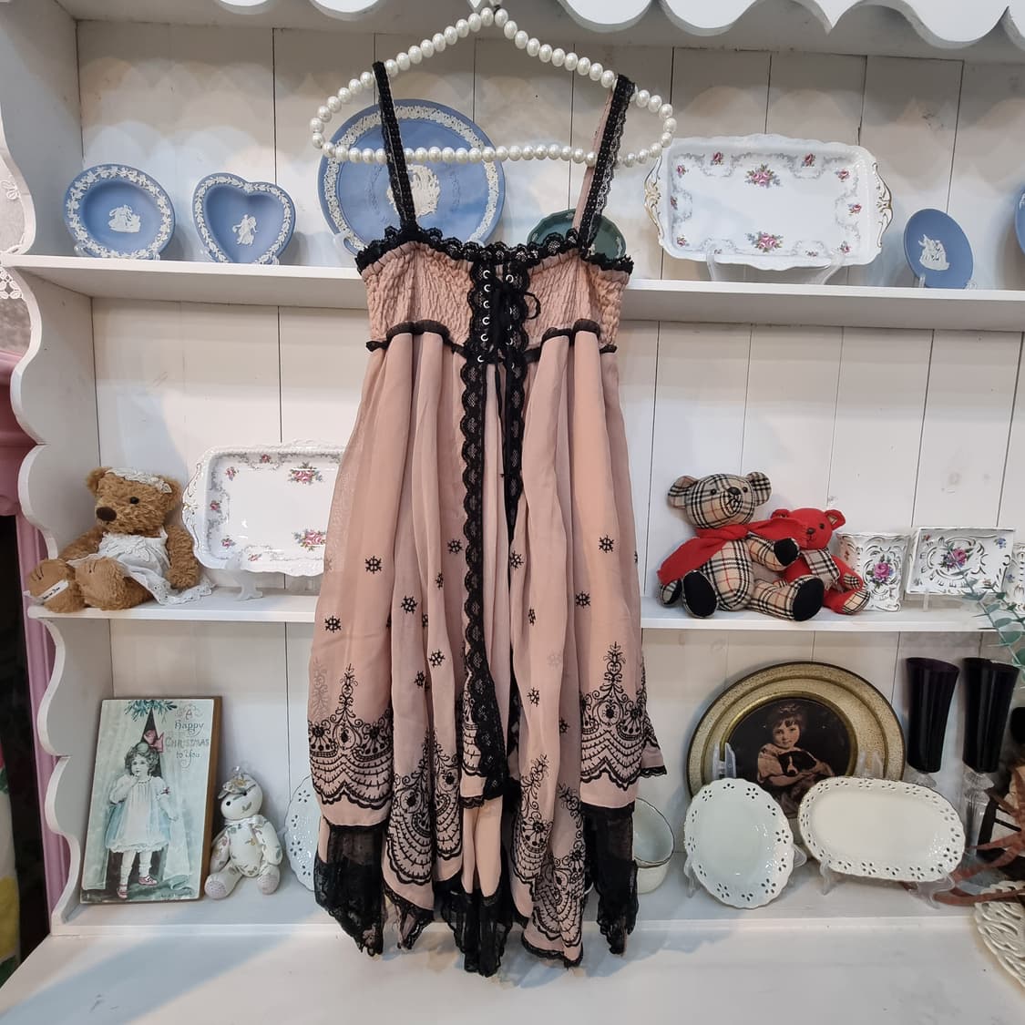 일본 Axes femme(악시즈팜므) 레이스 자수 캉캉 롱원피스 상품이미지1