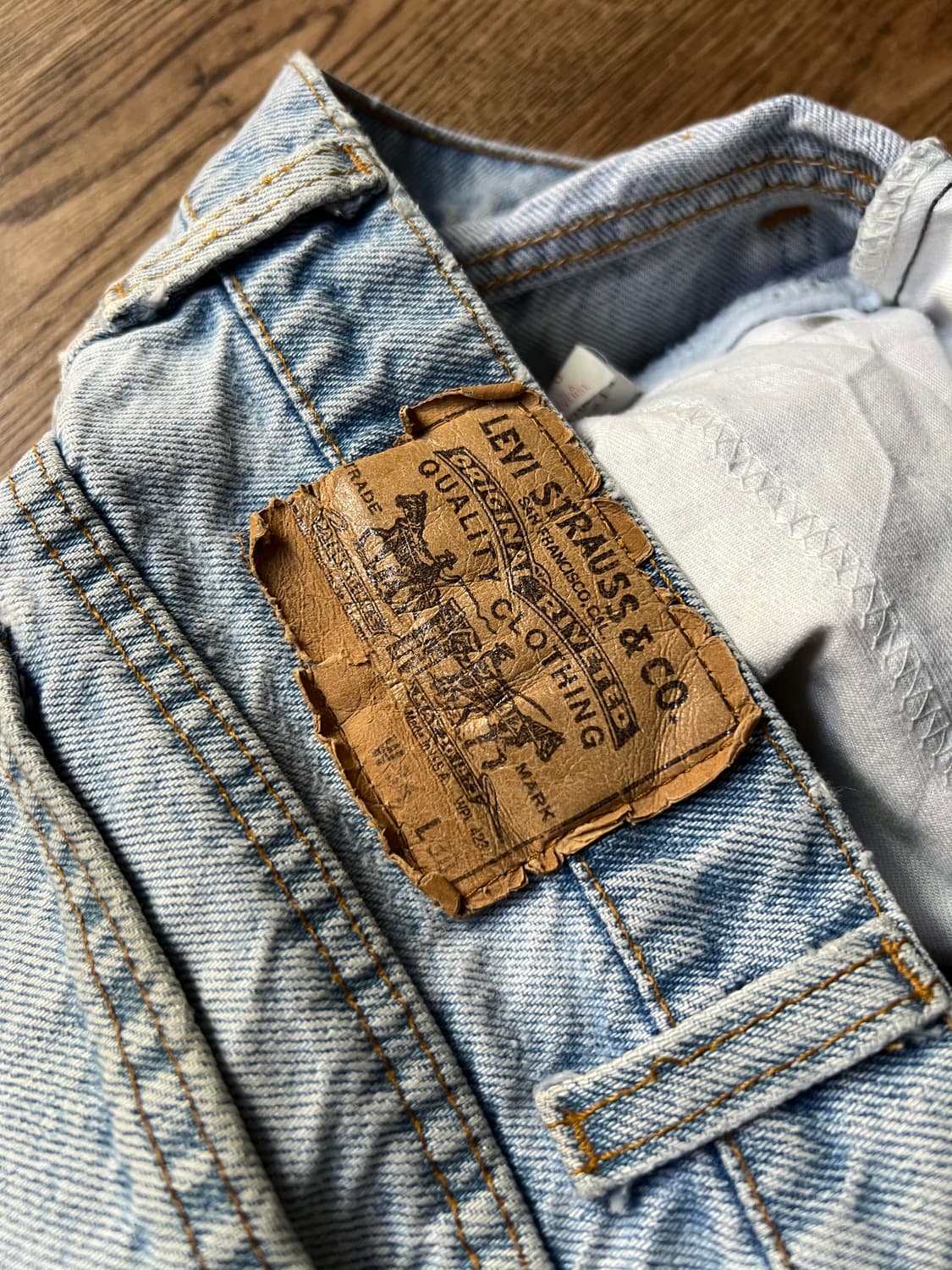 [34]90's 리바이스 505 Made in USA 연청 데님 팬츠 상품이미지7