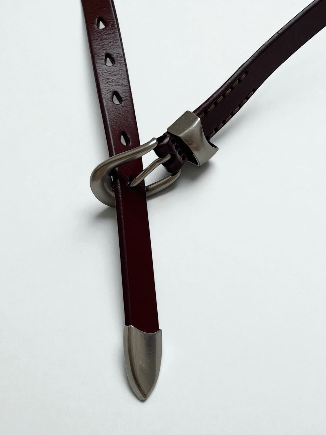 2cm 소가죽 빈티지 실버팁 벨트 (2color) 상품이미지4