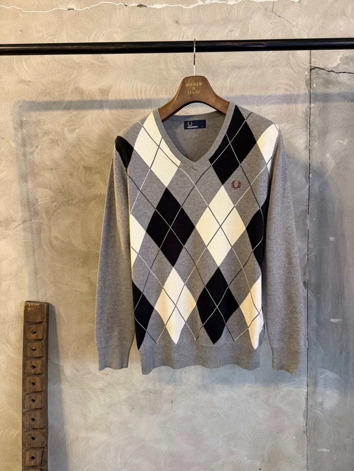 프레드페리 아가일 니트 남성95-100 상품이미지10