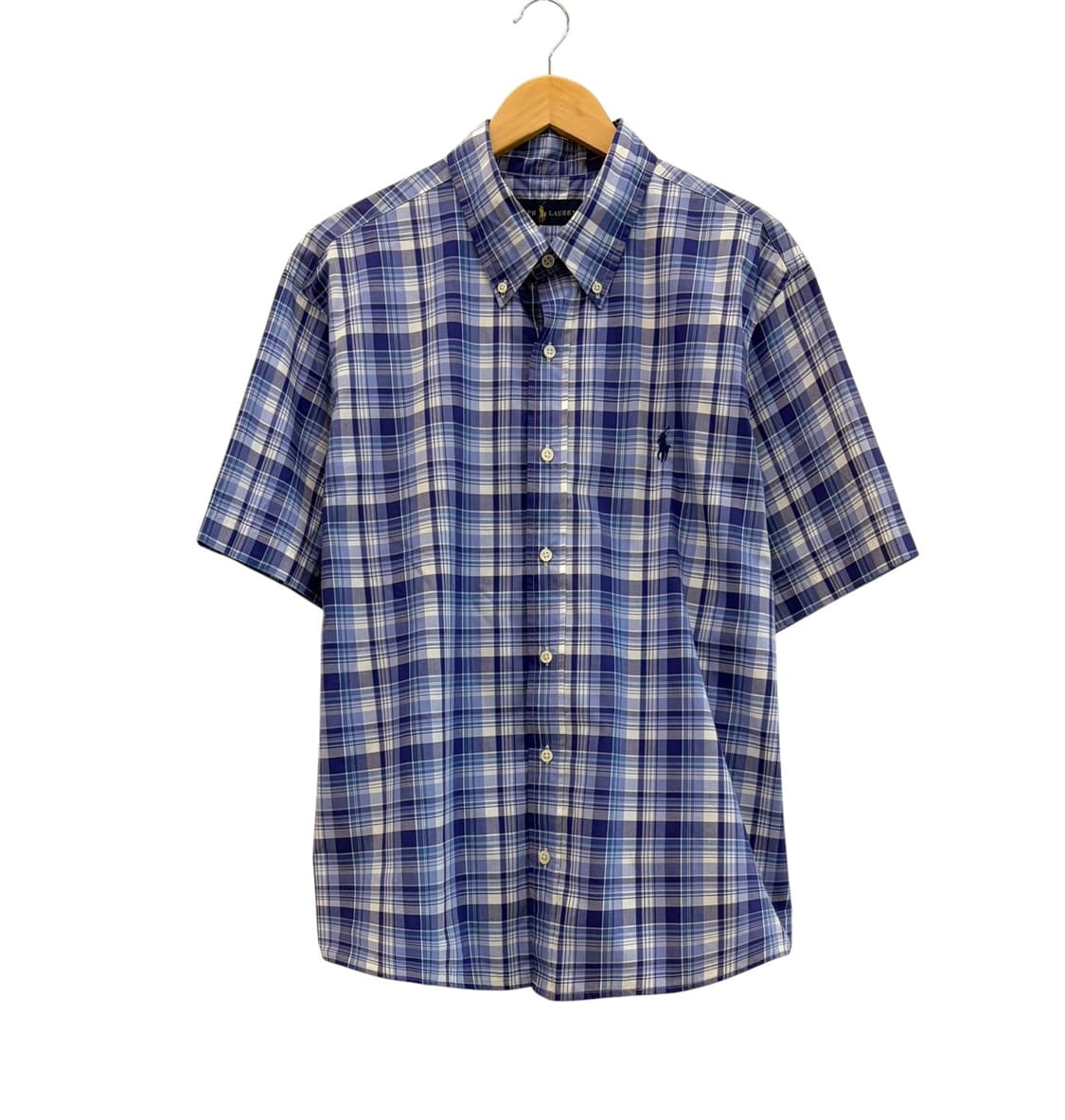 폴로 체크 반팔 셔츠 블루 (XL)  상품이미지1