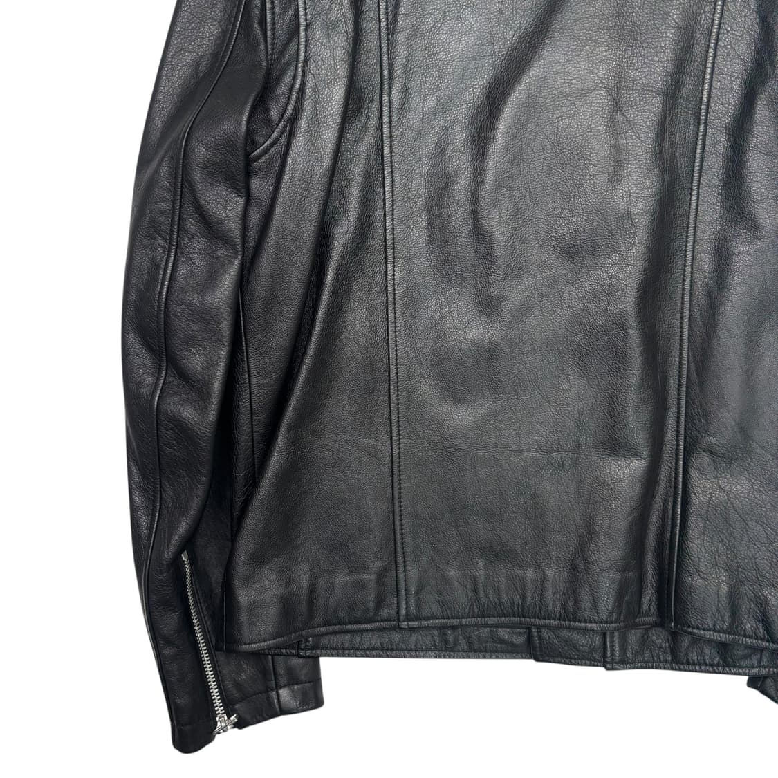 유니폼 브릿지 블랙 비대칭 레더 자켓 L 상품이미지6