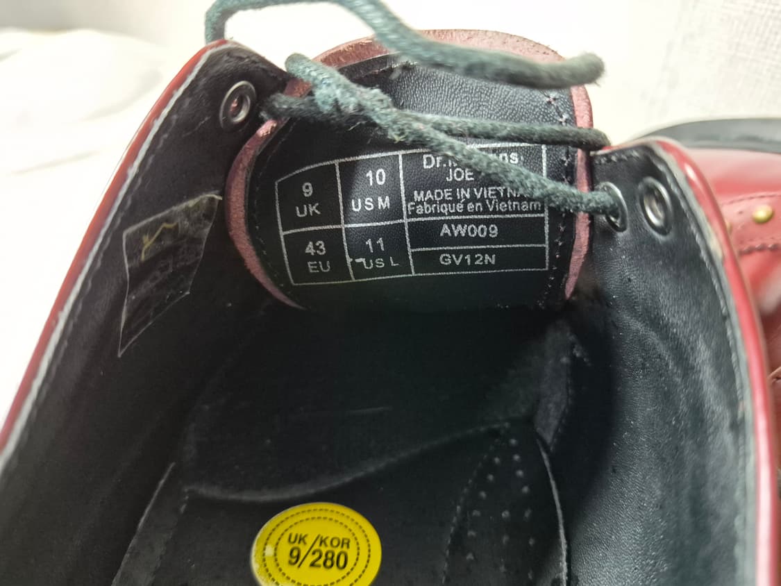 Dr.Martens 닥터마틴 버건디 스터트 윙탑 (280) 상품이미지8