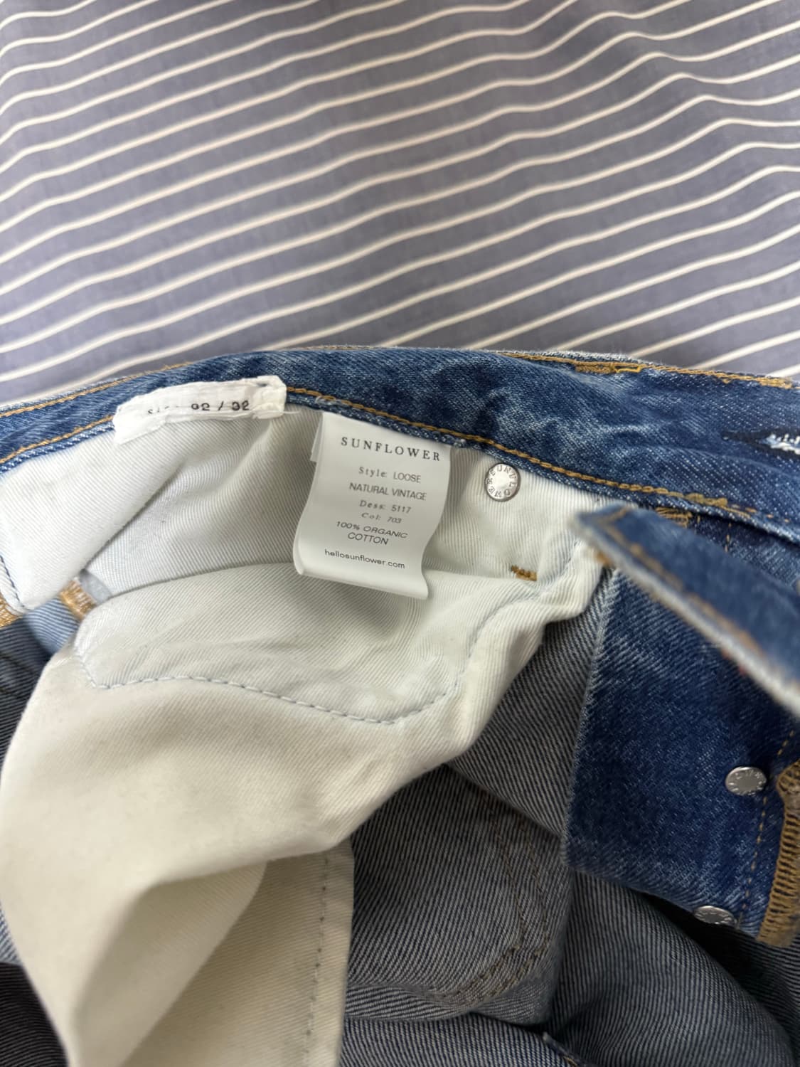 선플라워 루즈드 데님 natural vintage 32 32 상품이미지3