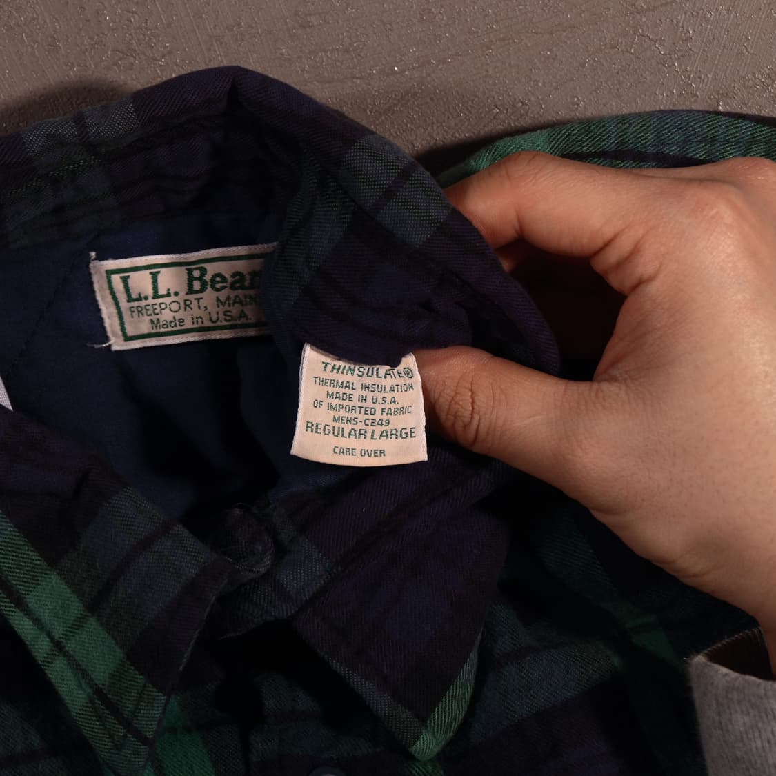 80s 엘엘빈 누빔 체크셔츠자켓 상품이미지4