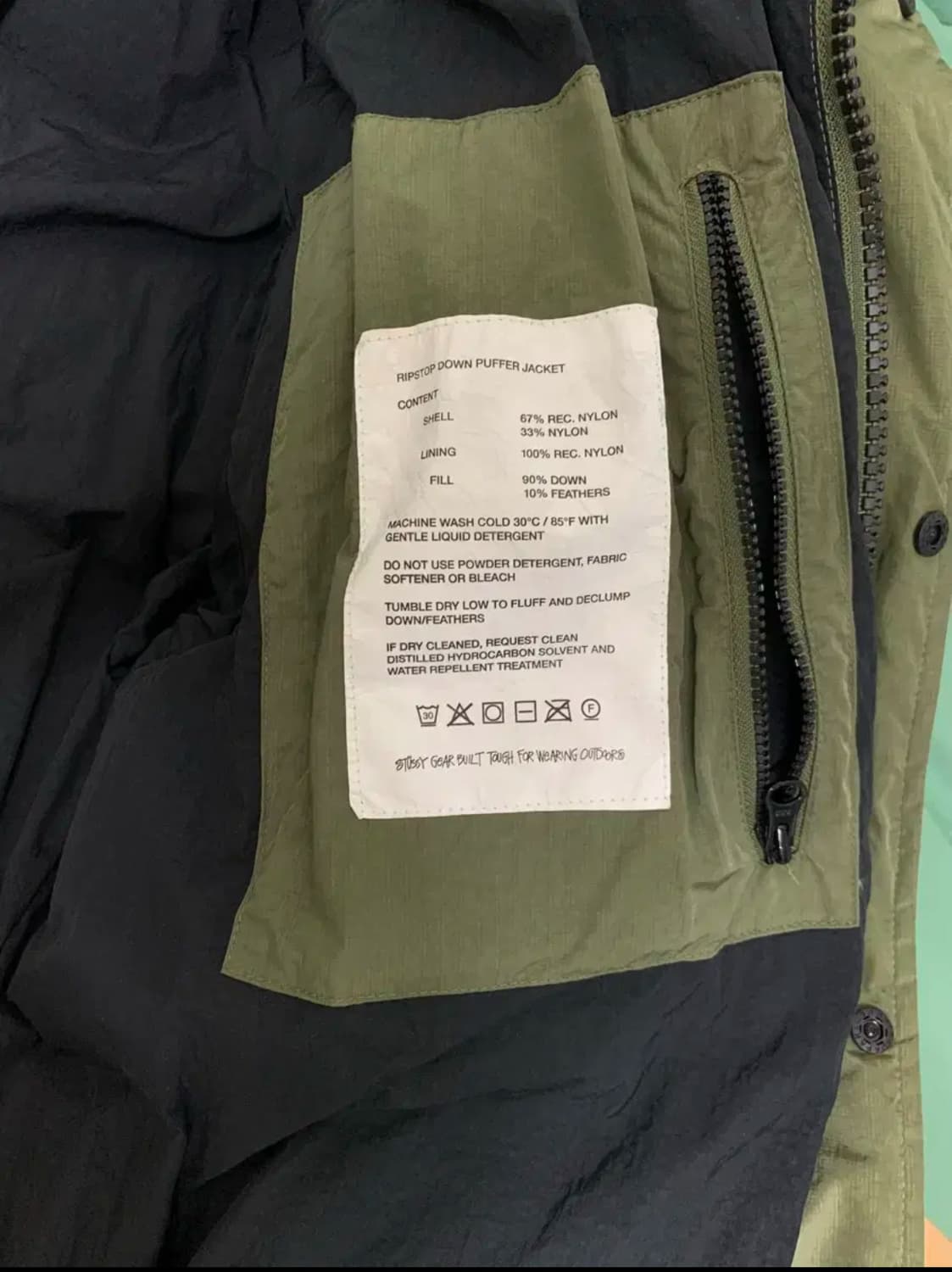 스투시 립스탑 다운 페퍼 자켓 올리브 fw-22 상품이미지7