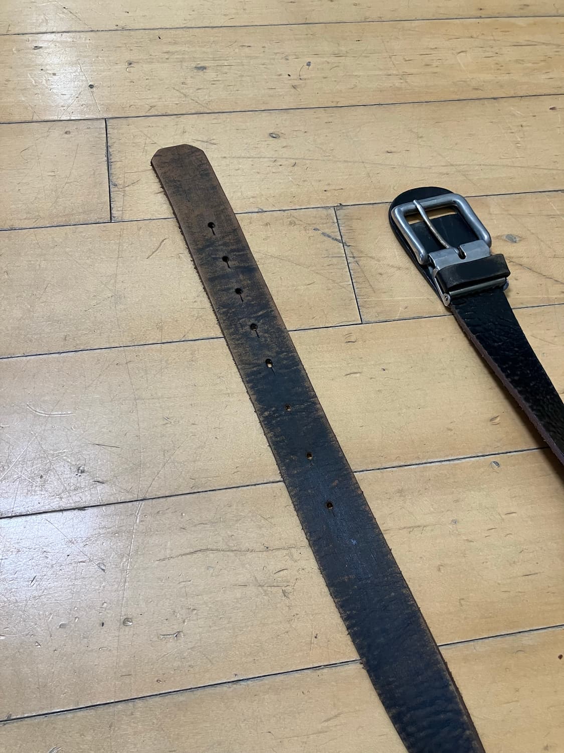 Japanese 레더 쉴드 버클 그라데이션 워싱 벨트 상품이미지7