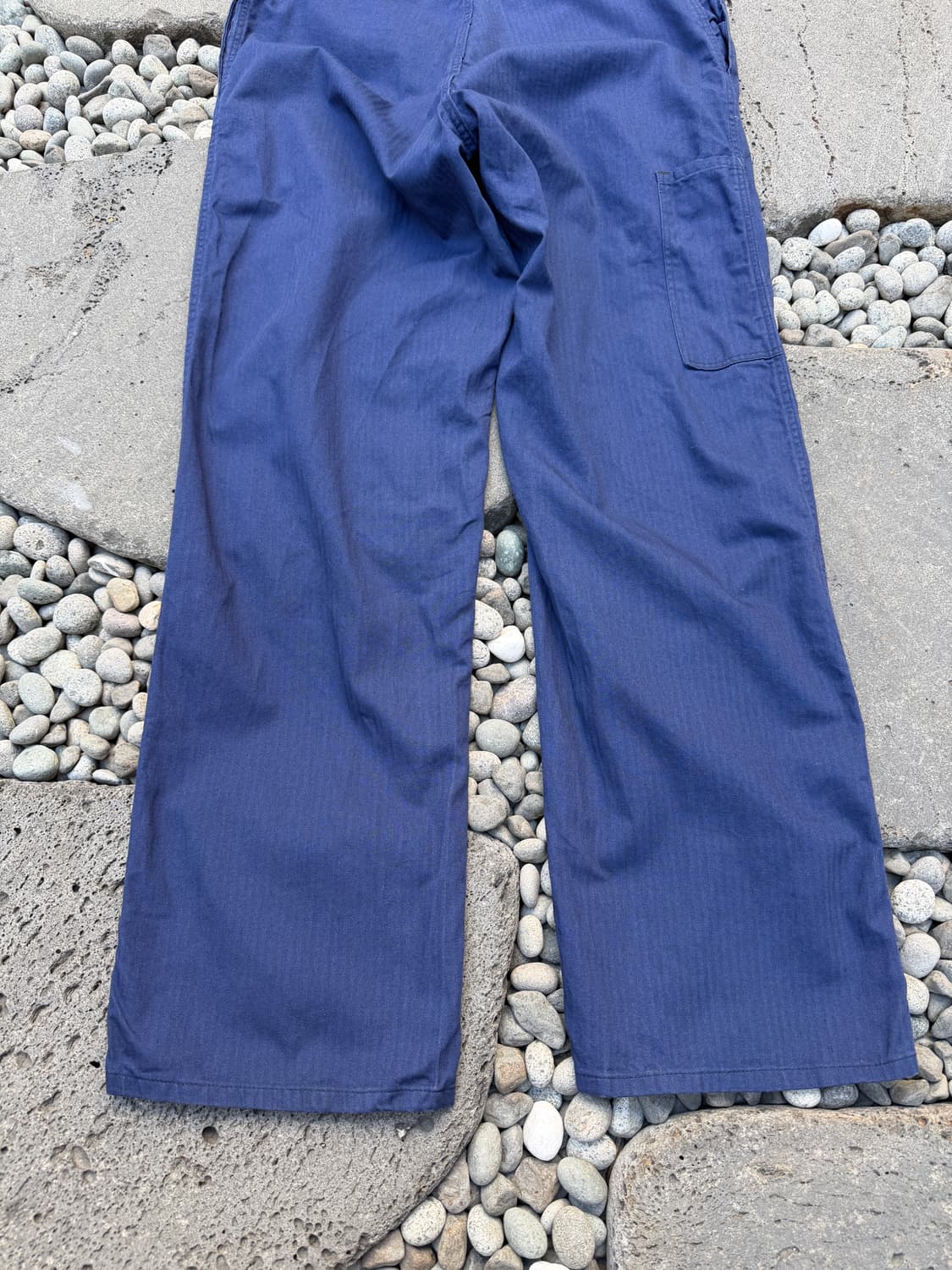 1980s GERMAN HBT INK BLUE 헤링본트윌 프렌치워크팬츠 상품이미지10