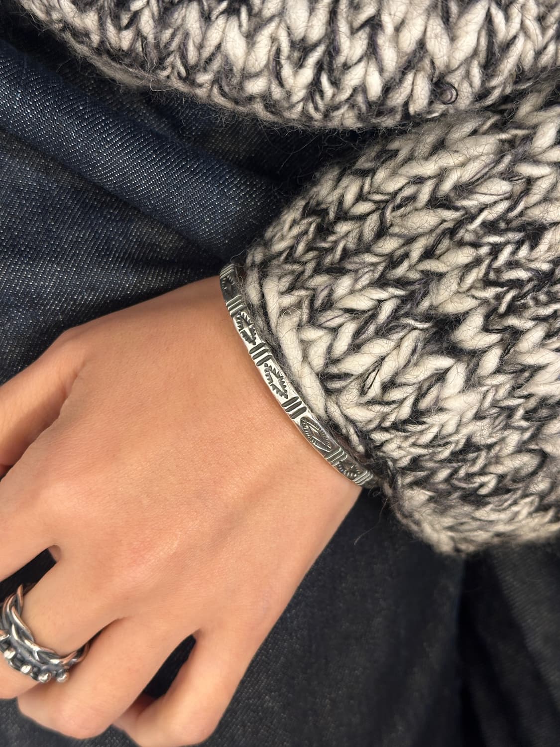 Horizon Stamp 925Silver Bangle 상품이미지6