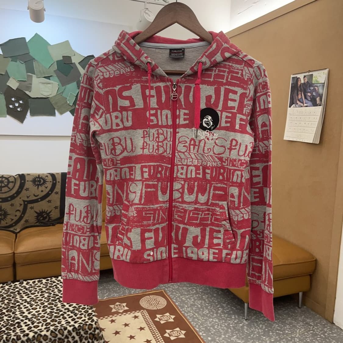 푸부 FUBU 희귀 레트로 00's 로고플레이 후드집업 M C09090 상품이미지3