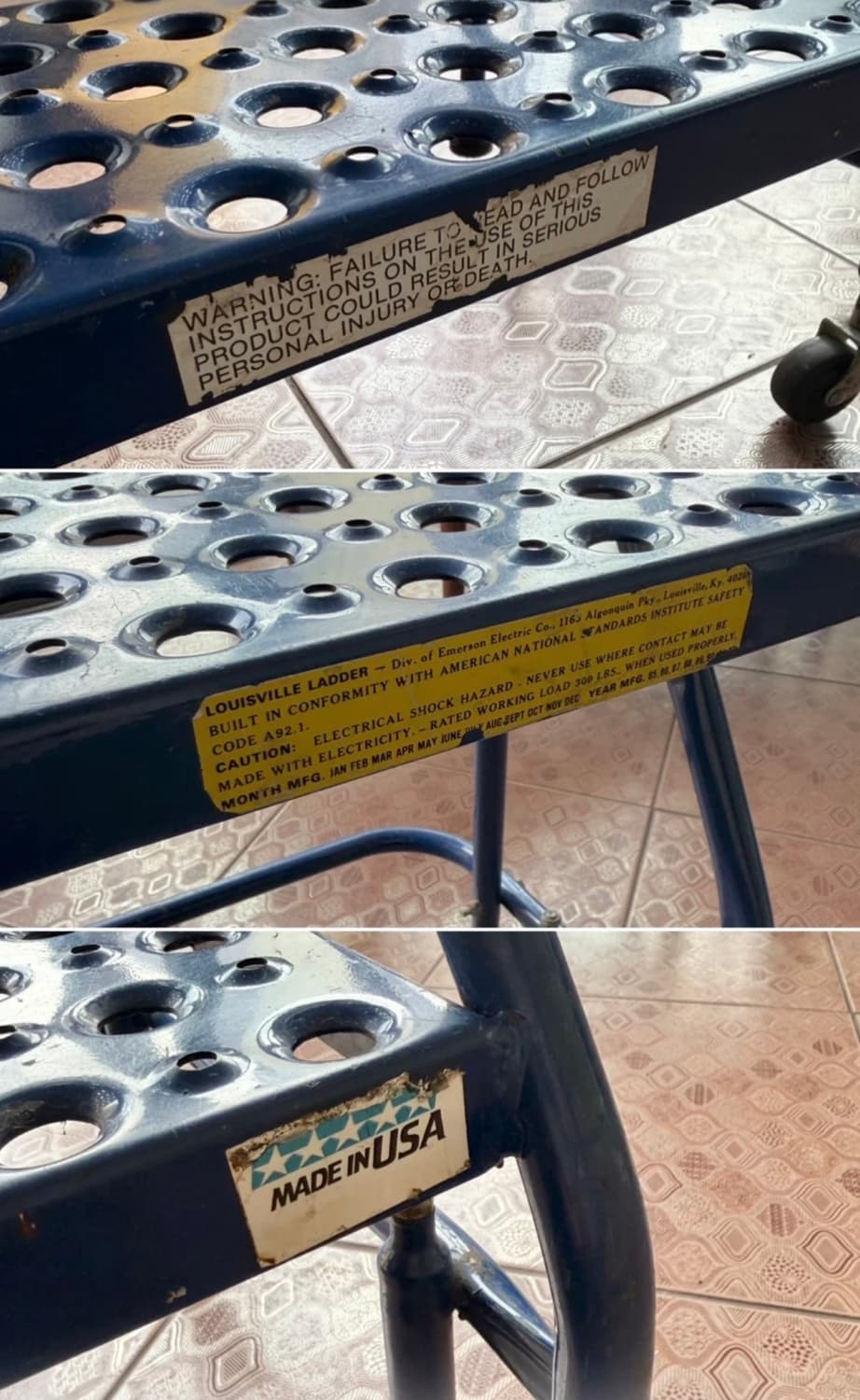 빈티지 철재 2단 롤링 스텝 스툴 (made in U.S.A.) 상품이미지10