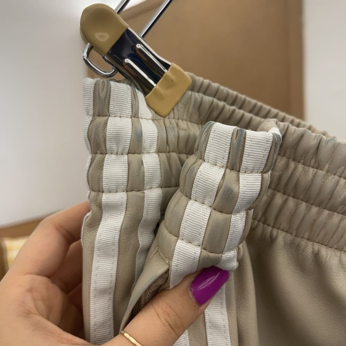 아디다스 레더 가죽 삼선 밴딩 바지 XS C06991 상품이미지8